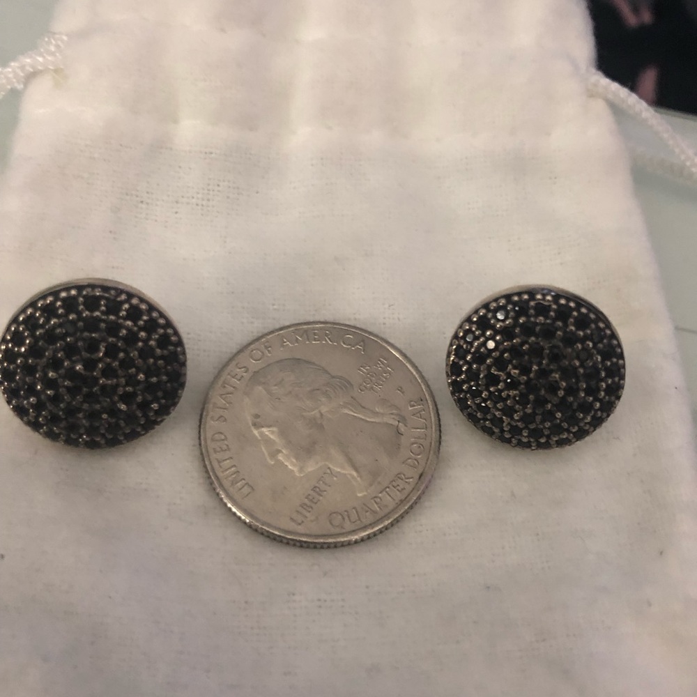 Black silver earrings